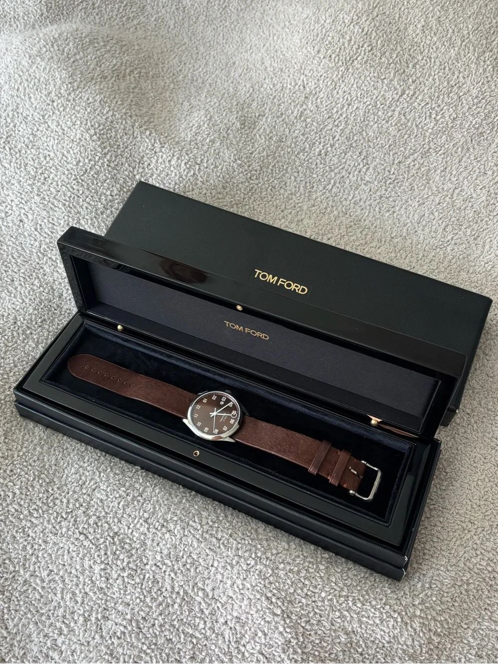 Tom Ford Brown Pony Hair Watch with Removable Band - Picture 8 of 9